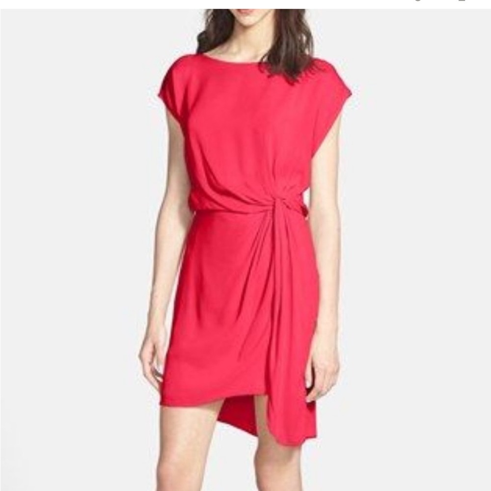 Halston Heritage Dress Size M Hibiscus Coral Color